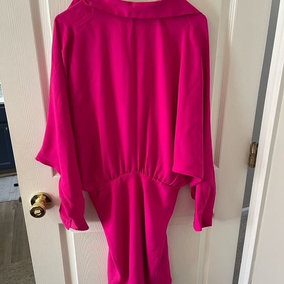 Express Fuchsia Long Sleeve Dress - Picture 3 of 3